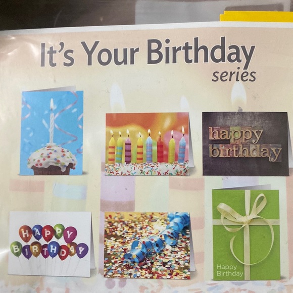 20 Blank Birthday Cards & Envelopes (6 Designs) - Picture 3 of 3